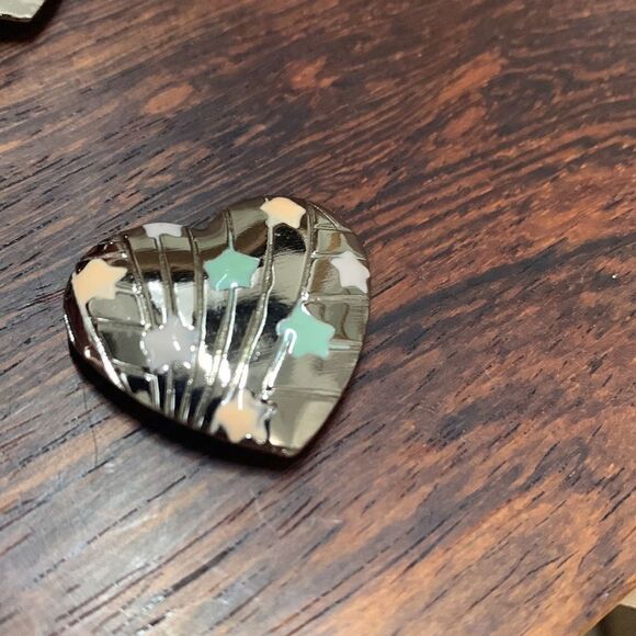 Vintage 80’s Heart and Stars Button Covers Set Of 4 - Picture 2 of 9